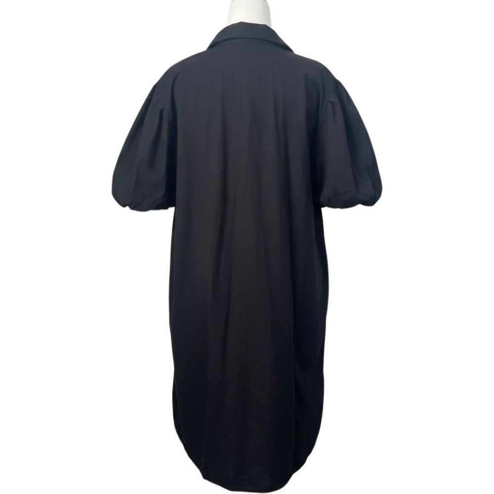 MSK Black Cotton Puff-Sleeve Shirt Dress XL - Picture 2 of 5
